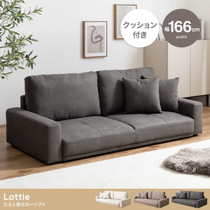 【幅166cm】2.5人掛けローソファ